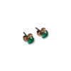 Rose gold round emerald studs