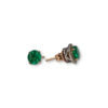 Rose gold round emerald studs with diamond jackets