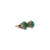 Rose gold round emerald studs with diamond jackets