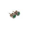 Rose gold round emerald studs with diamond jackets