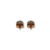 Rose gold round emerald studs with diamond jackets