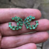 Mini emerald twist earrings