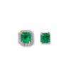 Studs with diamond jackets square emerald cut