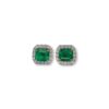 Studs with diamond jackets square emerald cut