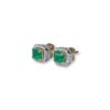 Studs with diamond jackets square emerald cut