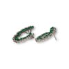 Swirl diamond & baguette emerald earrings
