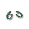 Swirl diamond & baguette emerald earrings