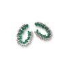 Swirl diamond & baguette emerald earrings