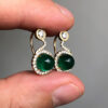 Cabochon emerald earrings