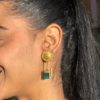 Rough Colombian emerald earrings