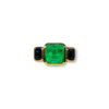 Three stone emerald and sapphire ring