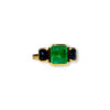 Three stone emerald and sapphire ring