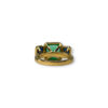 Three stone emerald and sapphire ring