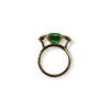 Three stone emerald and sapphire ring