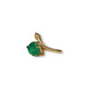 Carved emerald leaf ring