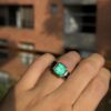 Three stone emerald and sapphire ring