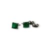 Emerald-cut studs