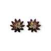 Titanium flower and sapphire poison arrow frog earrings