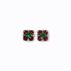 Interchangeable art deco emerald, ruby and diamond studs