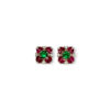 Interchangeable art deco emerald, ruby and diamond studs