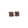 Interchangeable art deco emerald, ruby and diamond studs