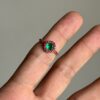 Ruby halo emerald ring