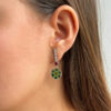 Trapiche emerald, ruby and diamond earrings in a platinum settting