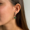 Trapiche emerald, ruby and diamond earrings in a platinum settting