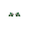 Exquisite Colombian emerald & diamond cluster studs