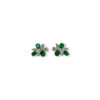 Exquisite Colombian emerald & diamond cluster studs