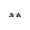 Exquisite Colombian emerald & diamond cluster studs