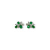 Exquisite Colombian emerald & diamond cluster studs