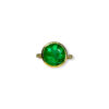 Big round bezel set Colombian emerald ring