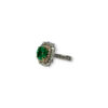 Round brilliant Colombian emerald cocktail ring