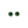 Rose Gold Round Emerald Studs With Diamond Jackets