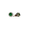 Rose Gold Round Emerald Studs With Diamond Jackets