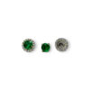 Rose Gold Round Emerald Studs With Diamond Jackets