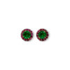 Detachable ruby halo studs