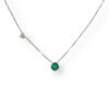 Elegant emerald and diamond solitaire necklace