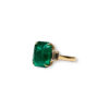 Classic step cut Colombian emerald and diamond ring