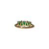 Drop shaped emerald eternity ring