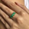 Mix match baguette cut emerald ring