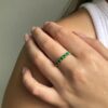 Half eternity emerald ring