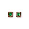 Emerald and shapphire halo studs