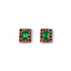 Emerald and shapphire halo studs