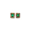 Emerald and shapphire halo studs