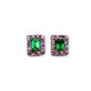 Emerald and shapphire halo studs