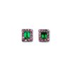 Emerald and shapphire halo studs