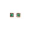 Emerald and shapphire halo studs