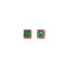 Emerald and shapphire halo studs